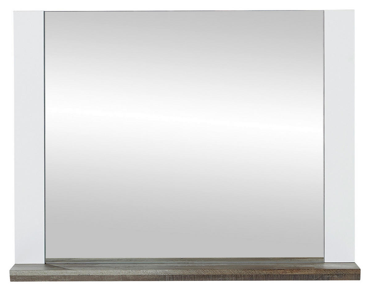 Oglindă De Perete 90/70/14 cm    - maro/alb, Konventionell, material pe bază de lemn (90/70/14cm) - Voleo