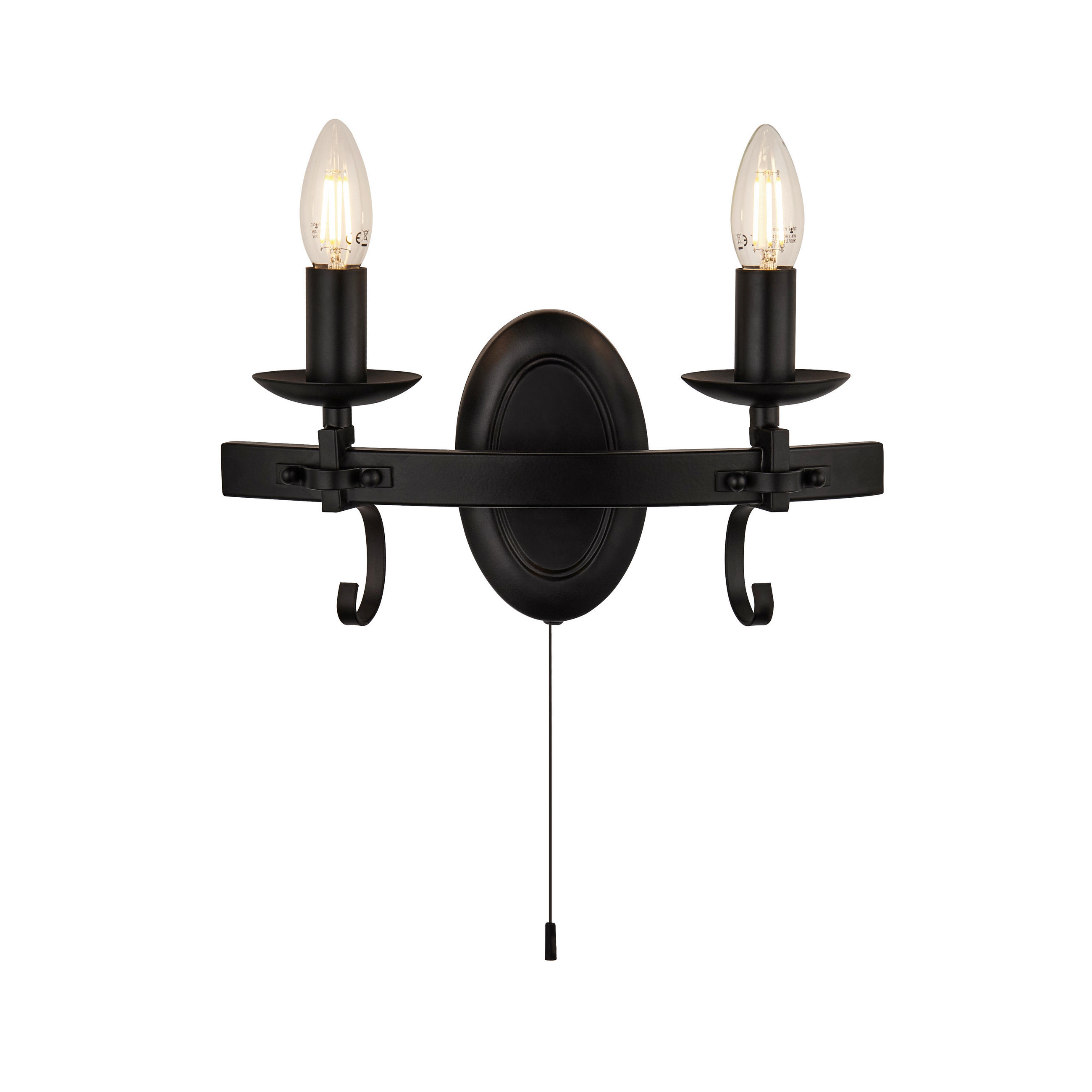 WANDLEUCHTE CARTWHEEL III 32/18 cm   - Schwarz, KONVENTIONELL, Metall (32/18cm) - Searchlight