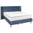 BOXSPRINGBETT 200/200 cm  in Blau  - Blau/Schwarz, KONVENTIONELL, Holz/Holzwerkstoff (200/200cm) - Dieter Knoll
