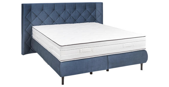 BOXSPRINGBETT 200/200 cm  in Blau  - Blau/Schwarz, KONVENTIONELL, Holz/Holzwerkstoff (200/200cm) - Dieter Knoll