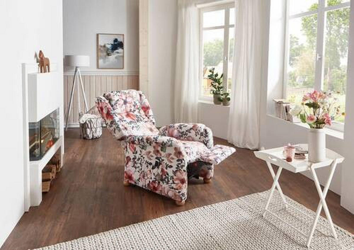 OHRENSESEL inkl. Funktion Flachgewebe Multicolor, Beige  - Beige/Multicolor, ROMANTIK / LANDHAUS, Holz/Textil (85/115/84cm) - Cantus