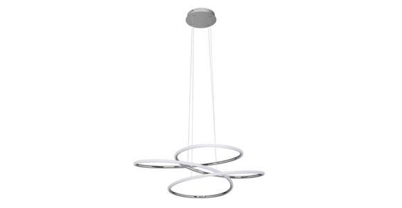 LED-HÄNGELEUCHTE 84,5/150 cm  - Silberfarben, Design, Kunststoff/Metall (84,5/150cm) - Novel