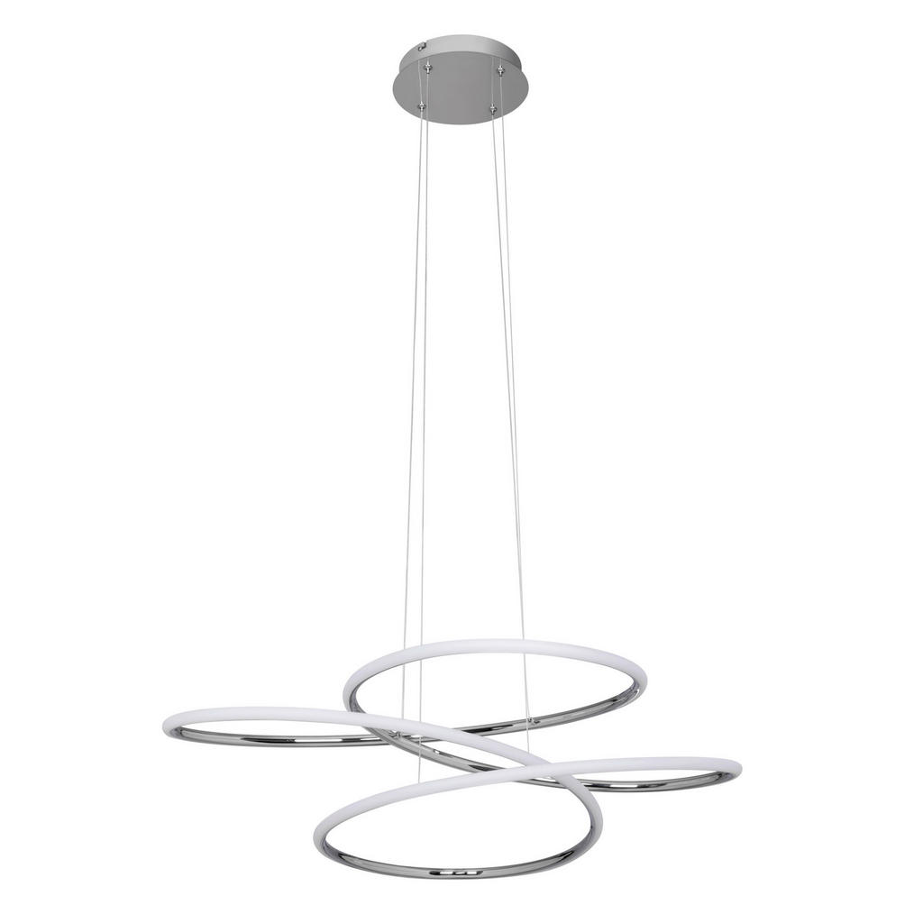 Thumbnail - Novel Led-Hängeleuchte Baltimore, Silber, Metall, Kunststoff, Uni,Uni, NA mm, rund,rund, 150 cm, RoHS, Europäischer Sich...