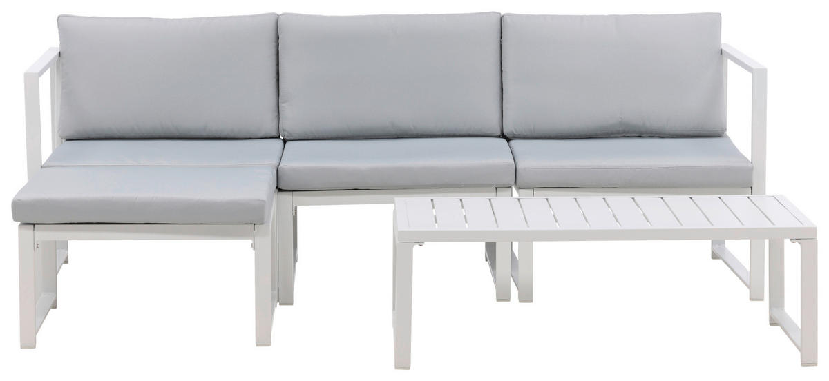 LOUNGEGRUPP  - vit/grå, Klassisk, metall/textil - Gardenson