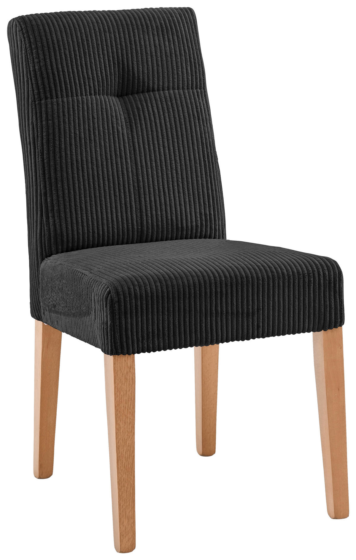 STUHL Cord Schwarz, Buchefarben Buche massiv  - Buchefarben/Schwarz, KONVENTIONELL, Holz/Textil (47,5/91,5/63cm) - home24