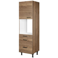 GERÄTEUMBAUSCHRANK 60/216,6/58 cm  in Eiche dunkel  - Eiche dunkel/Schwarz, MODERN, Holzwerkstoff/Metall (60/216,6/58cm) - Nobilia