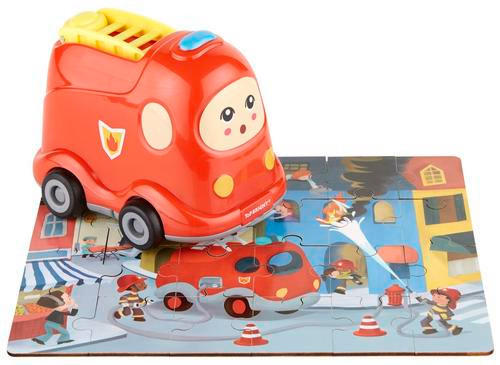 PUZZLE - viacfarebná/červená, Basics, kompozitné drevo/plast (14,6/10/15cm) - My Baby Lou