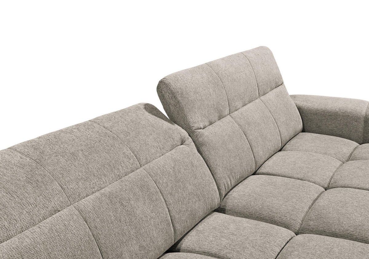 ECKSOFA Mikrofaser Sandfarben  - Sandfarben/Schwarz, Basics, Kunststoff/Textil (297/170cm) - Livetastic