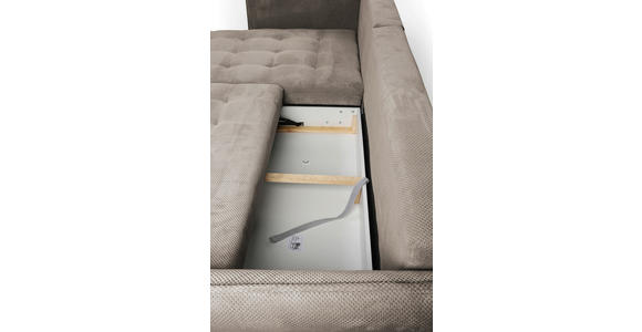 ECKSOFA Taupe Chenille  - Taupe/Schwarz, MODERN, Textil/Metall (200/285cm) - Carryhome