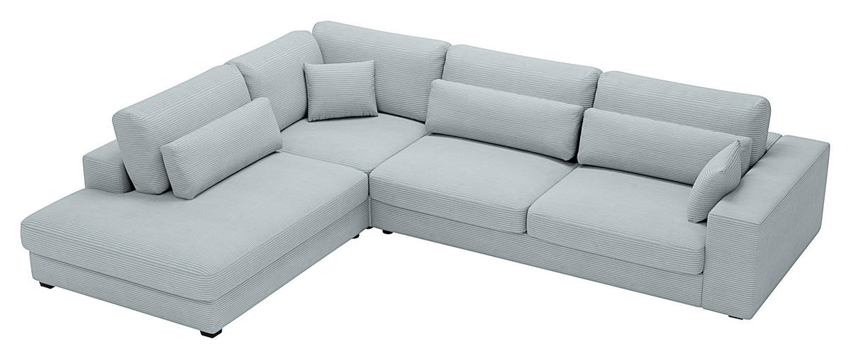 ECKSOFA in Cord Pastellgrün  250/314 cm  - Pastellgrün/Schwarz, KONVENTIONELL, Kunststoff/Textil (250/314cm) - Carryhome