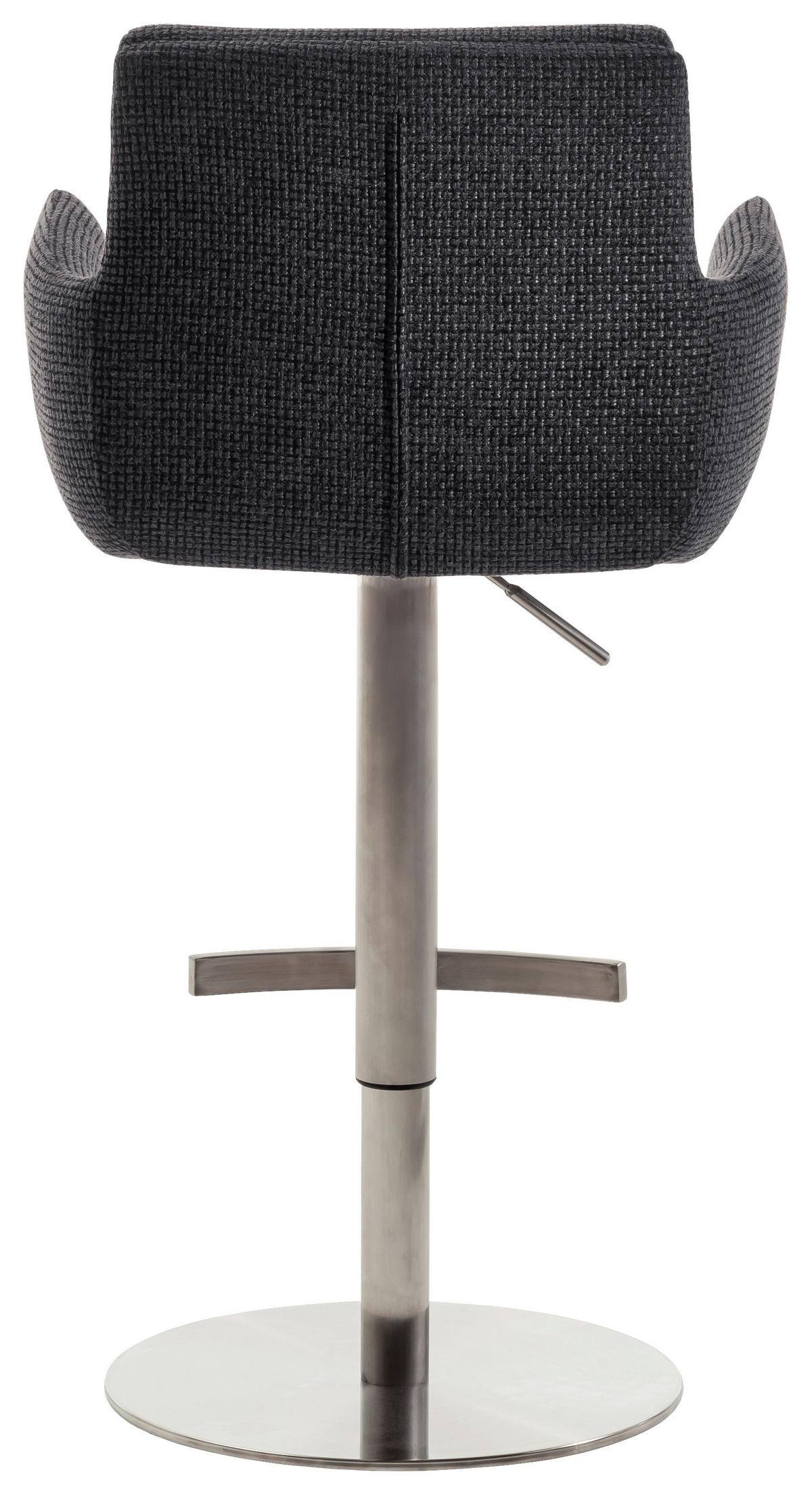 BARHOCKER in Metall, Textil Anthrazit, Edelstahlfarben  - Edelstahlfarben/Anthrazit, Design, Textil/Metall (54/84/52cm) - Dieter Knoll