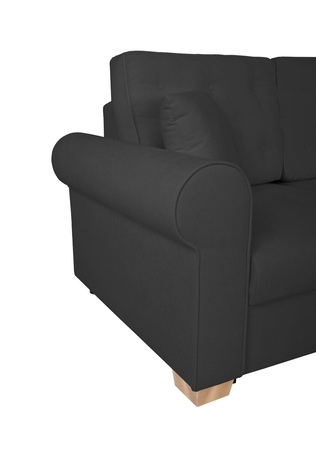 SCHLAFSOFA Chenille Anthrazit  - Anthrazit/Buchefarben, Design, Holz/Textil (240/94/98cm) - MID.YOU