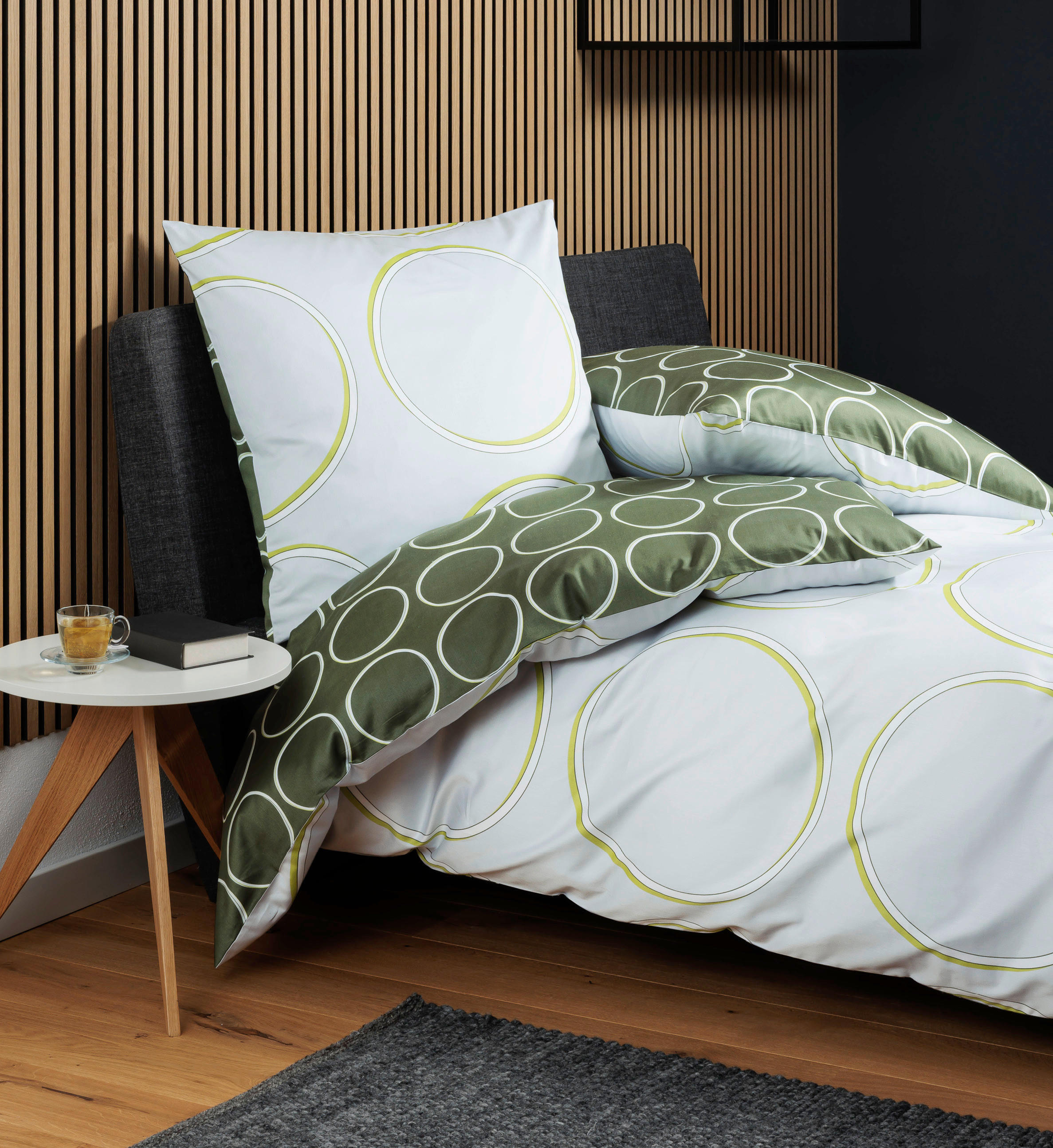 BETTWÄSCHE Makosatin 155/200 cm  - Grün, Design, Textil (155/200cm) - Janine