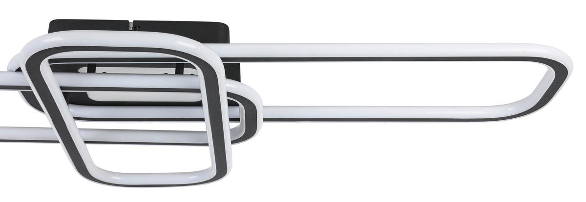 STROPNÍ LED SVÍTIDLO, 103/46/11 cm - bílá/černá, Design, kov/plast (103/46/11cm) - Novel