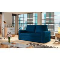 SCHLAFSOFA in Plüsch Blau  - Blau/Schwarz, Design, Kunststoff/Textil (150/90/90cm) - MID.YOU