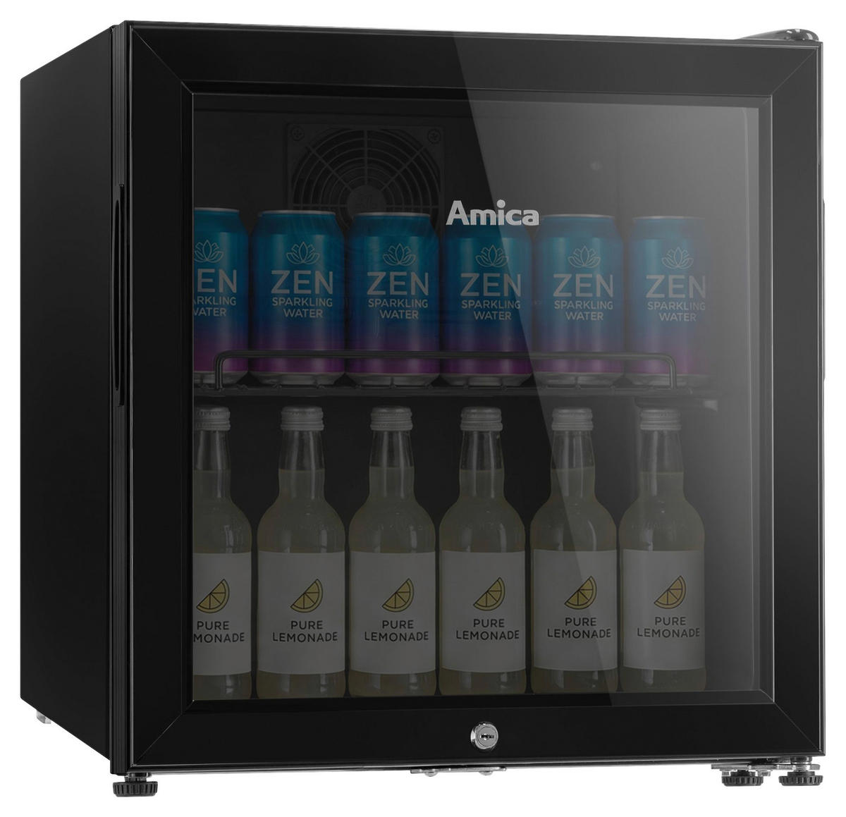 GETRÄNKEKÜHLSCHRANK 50/48/45 cm  - Schwarz, Basics, Glas/Metall (50/48/45cm) - Amica