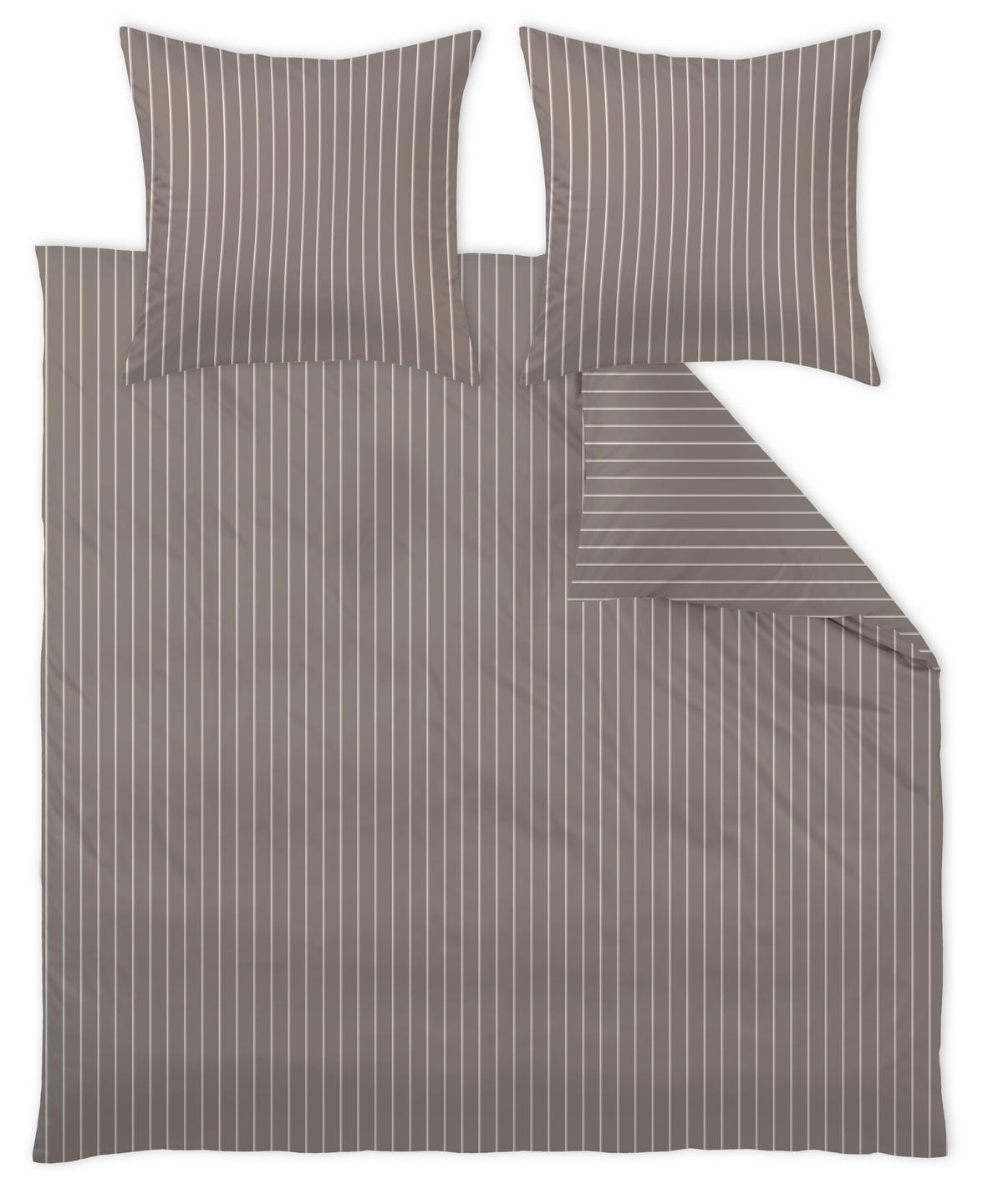 POSTELJNINA Belluno 200/200 cm damast rjava, črna  - črna/rjava, Konvencionalno, tekstil (200/200cm) - Curt Bauer