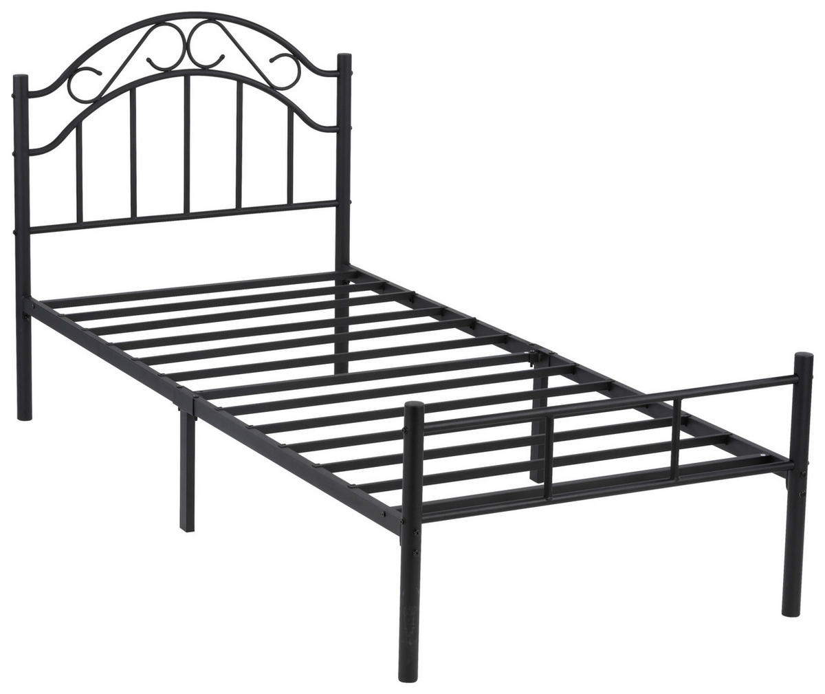 METALLBETT 90/200 cm  in Schwarz  - Schwarz, Basics, Metall (90/200cm) - Boxxx