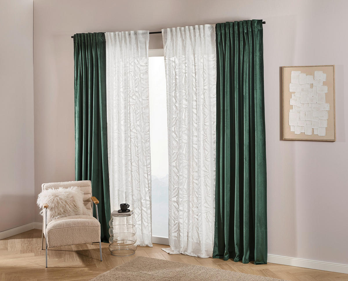 FERTIGVORHANG  halbtransparent  140/245 cm   - Weiß, Natur, Textil (140/245cm) - Esposa