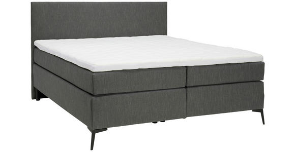 BOXSPRINGBETT 160/200 cm in Anthrazit, Schwarz - Anthrazit/Schwarz, Design, Textil/Metall (160/200cm) - Hom`in