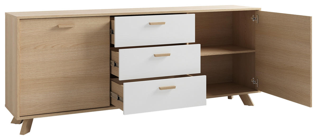 SIDEBOARD 180/72,5/36,5 cm  - Eiche Bianco/Eichefarben, Design, Holz/Holzwerkstoff (180/72,5/36,5cm) - MID.YOU