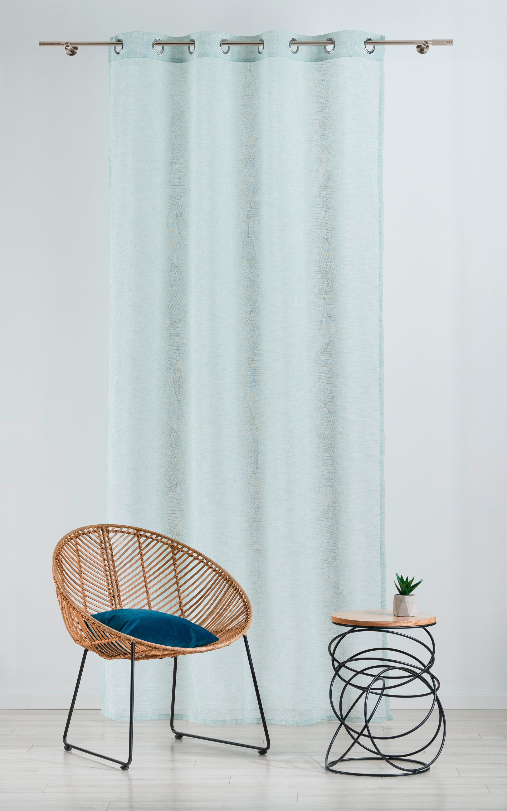 PERDEA CONFECțIONATĂ semitransparent  - verde, Basics, textil (26.5/43/5cm)