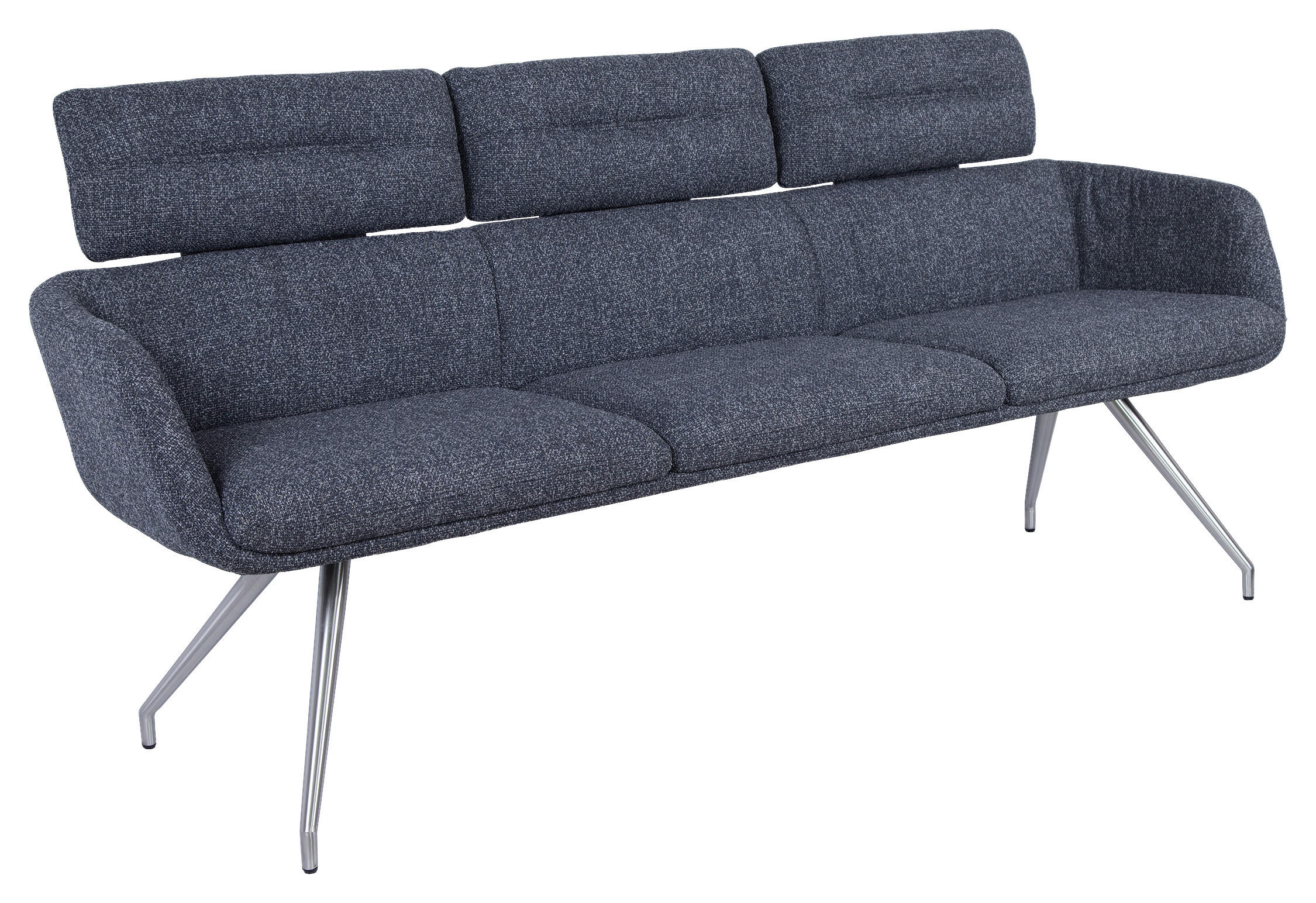 SITZBANK 200/92,5/67 cm Webstoff Edelstahlfarben, Dunkelgrau  - Edelstahlfarben/Dunkelgrau, Design, Textil/Metall (200/92,5/67cm) - Dieter Knoll