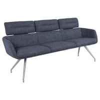 SITZBANK 200/92,5/67 cm Webstoff Edelstahlfarben, Dunkelgrau  - Edelstahlfarben/Dunkelgrau, Design, Textil/Metall (200/92,5/67cm) - Dieter Knoll