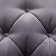 CHESTERFIELD-SOFA in Samt Anthrazit  - Anthrazit/Schwarz, Trend, Textil/Metall (195/75/90cm) - Carryhome