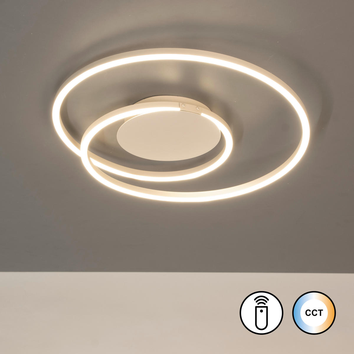 LED-DECKENLEUCHTE 49/7,5 cm   - Sandfarben, Design, Metall (49/7,5cm) - Fischer & Honsel