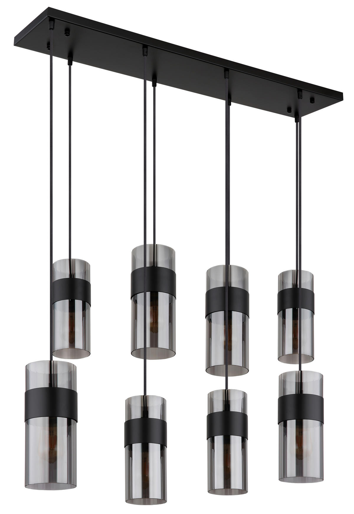 HÄNGELEUCHTE 102/28/150 cm    - Schwarz, Design, Glas/Textil (102/28/150cm) - Globo