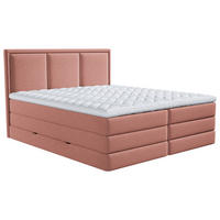 BOXSPRING KREVET    180/200 cm  - prljavo ružičasta, Design, tekstil/plastika (180/200cm) - MID.YOU
