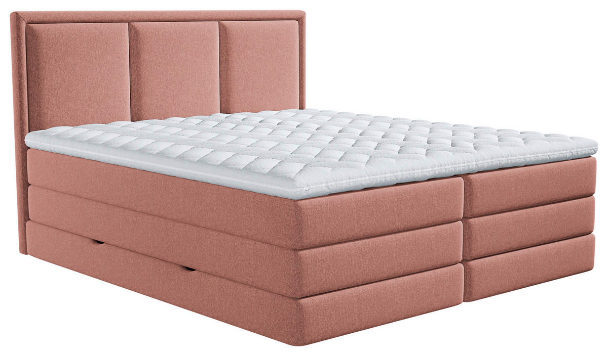 BOXSPRING KREVET    180/200 cm  - prljavo ružičasta, Design, tekstil/plastika (180/200cm) - MID.YOU