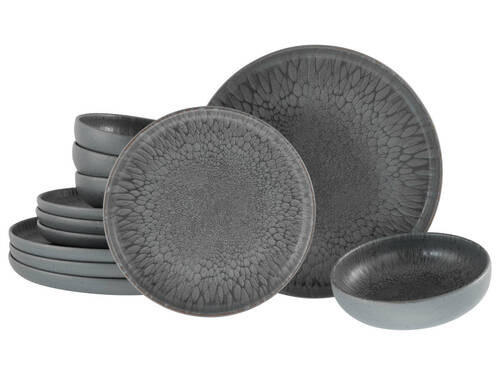 TAFELSERVICE Anthrazit 12-teilig  - Anthrazit, Trend, Keramik - Creatable