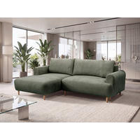 ECKSOFA Struktur Dunkelgrau  - Dunkelgrau/Naturfarben, Design, Holz/Textil (150/230cm) - MID.YOU