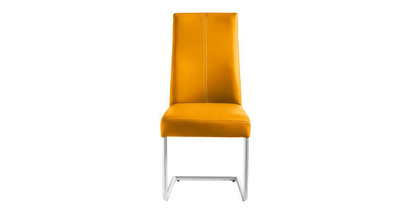 SCHWINGSTUHL Lederlook Edelstahlfarben, Gelb - Edelstahlfarben/Gelb, Design, Textil/Metall (46/97/59cm) - Valnatura
