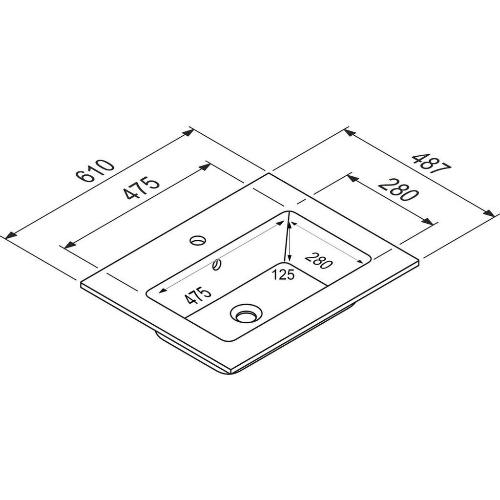 Thumbnail - Nobilia Badezimmer, Weiß, Edelstahl, Metall, 2,2 Schubladen, F, 61 cm, Goldenes M, Made in Germany, Griffeauswahl, hänge...