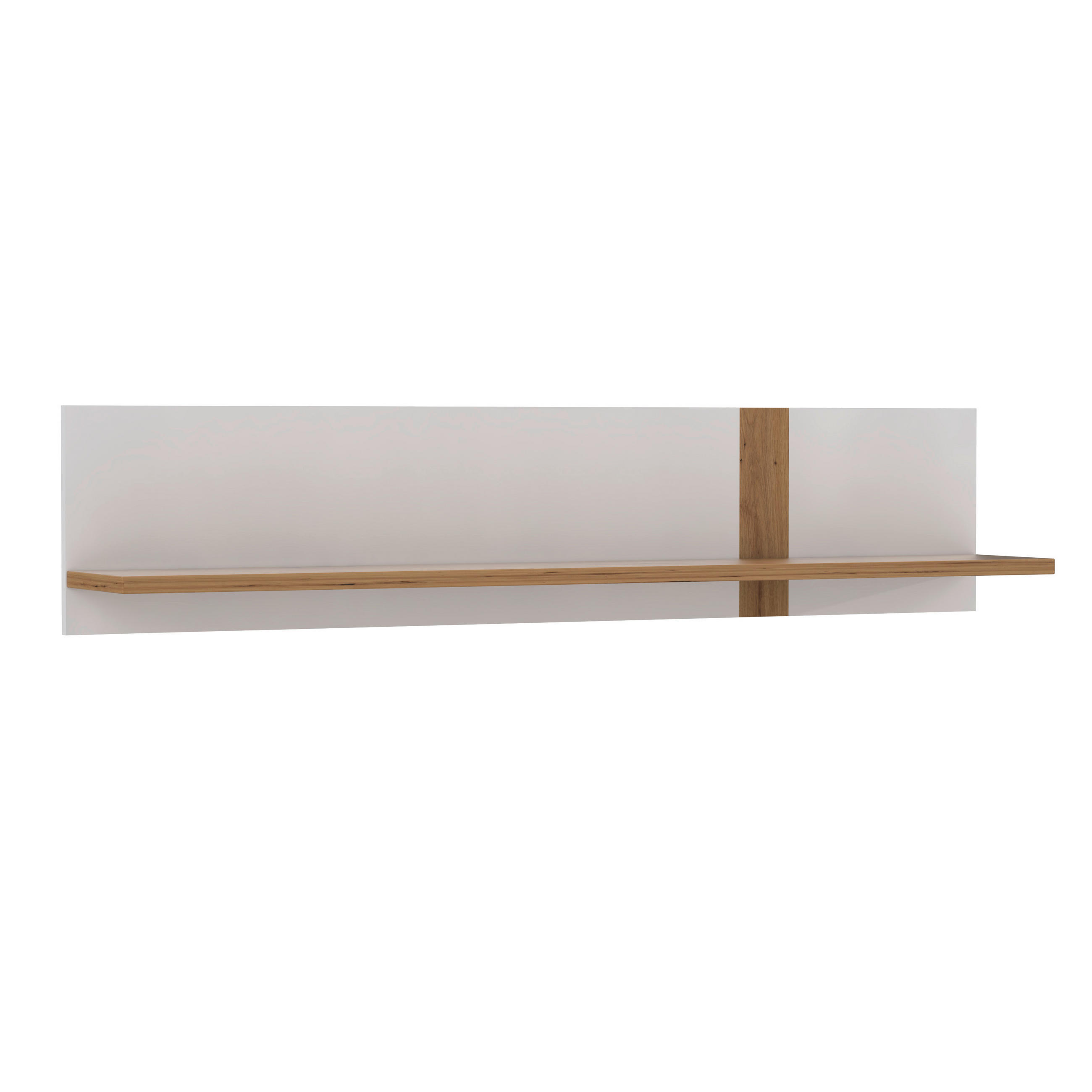 ZIDNA POLICA - boja hrasta/bela, Dizajnerski, pločasti materijal (140/29,6/21,9cm) - Carryhome