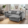 ECKSCHLAFSOFA Mikrofaser Anthrazit  - Chromfarben/Anthrazit, MODERN, Textil/Metall (250/190cm) - Livetastic