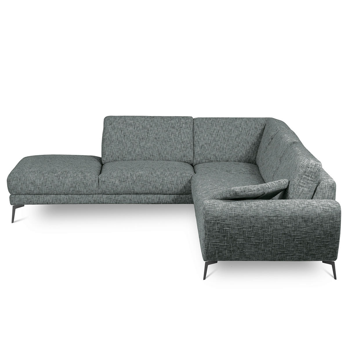 ECKSOFA SPRING Anthrazit Webstoff Zierkissen  - Anthrazit/Schwarz, Design, Textil/Metall (250/273cm) - Livetastic