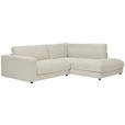 ECKSOFA  in Cord Creme  265/224 cm  - Creme/Schwarz, Design, Kunststoff/Textil (265/224cm) - Hom`in