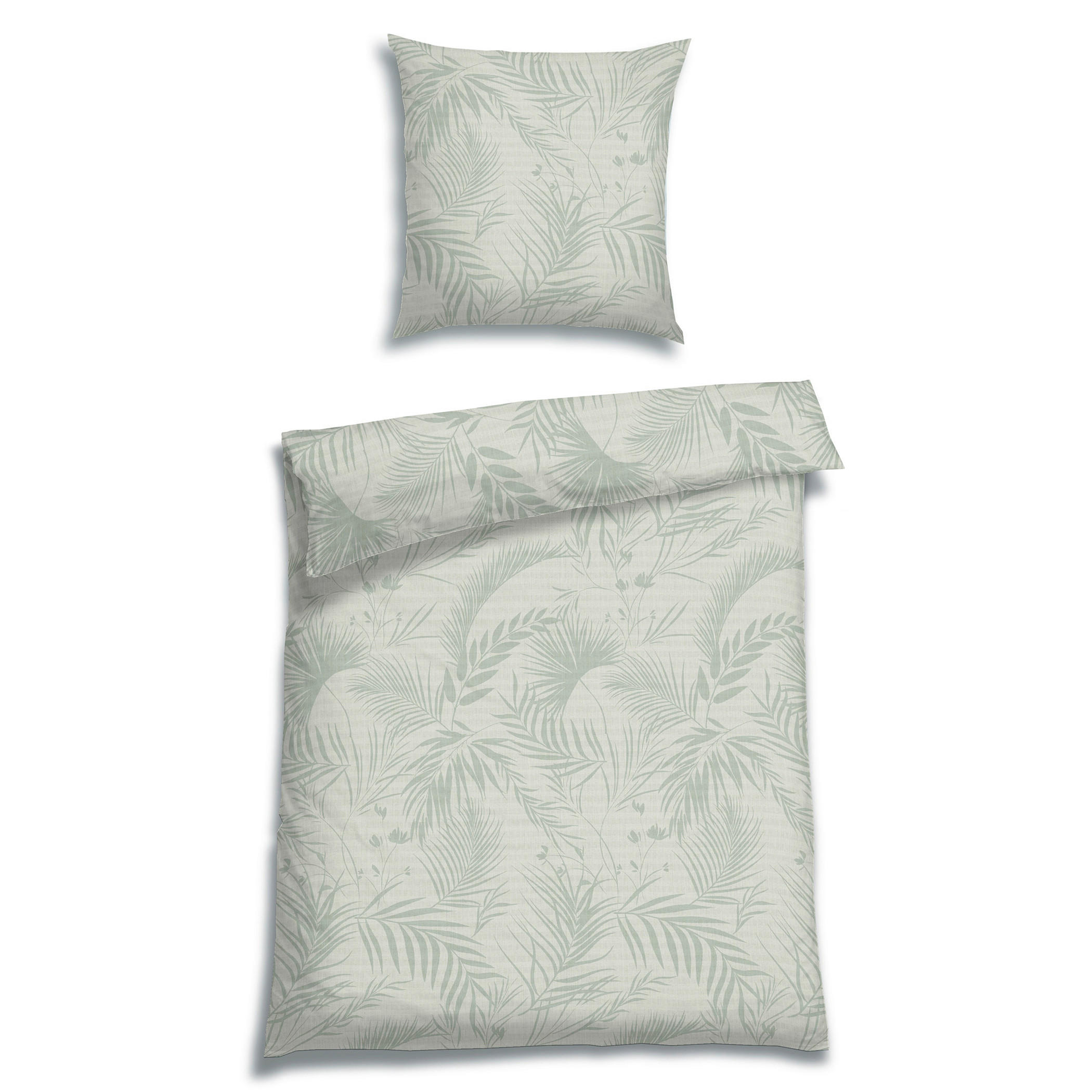 BETTWÄSCHE 2-teilig Seersucker 135/200 cm  - Salbeigrün, Basics, Textil (135/200cm) - Florella