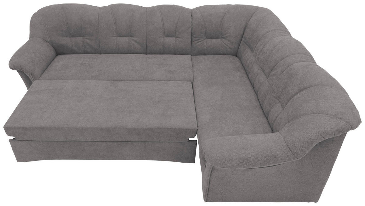 ECKSCHLAFSOFA Dunkelgrau Mikrofaser  - Dunkelgrau/Schwarz, KONVENTIONELL, Kunststoff/Textil (243/192cm) - MID.YOU
