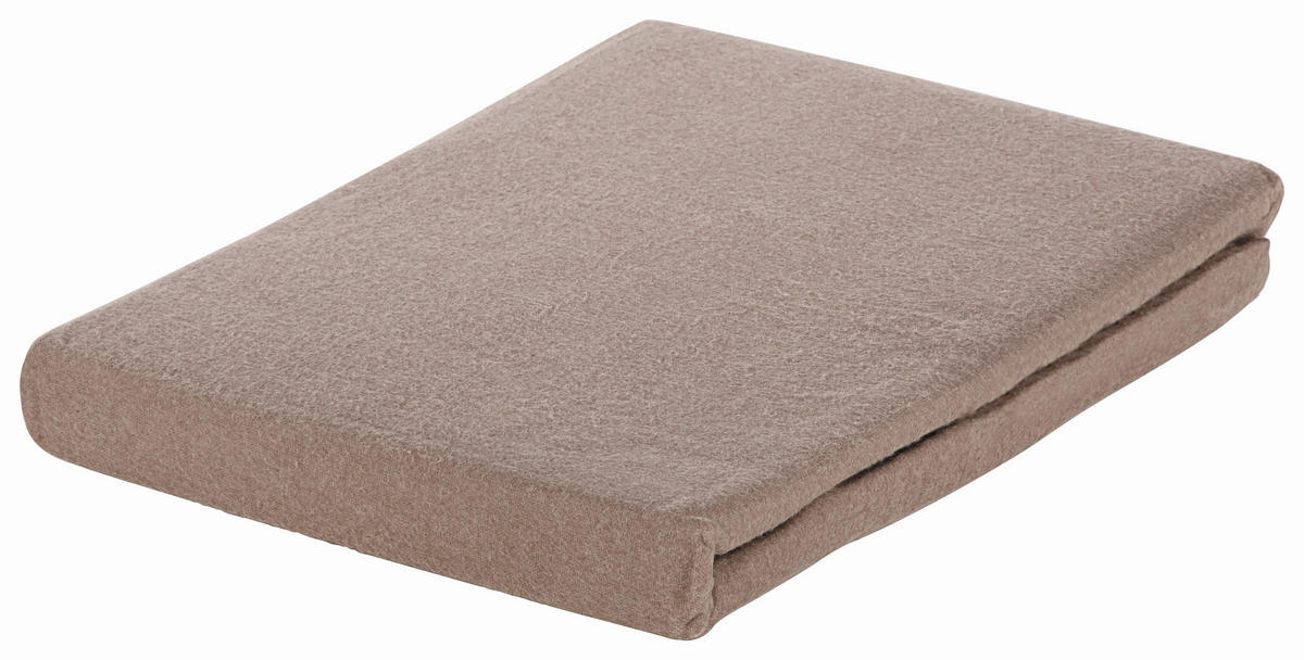 Flanell-Spannleintuch 100/200 cm Biber  - Taupe, KONVENTIONELL, Textil (100/200cm) - Esposa