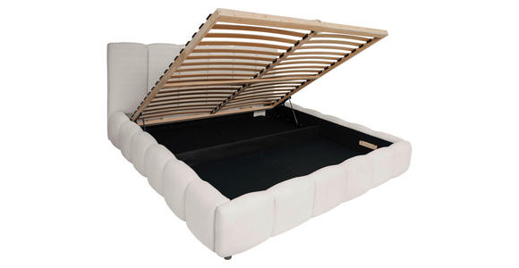 POLSTERBETT Lattenrost, Bettkasten Creme 180/200 cm  - Creme/Schwarz, KONVENTIONELL, Holz/Kunststoff (180/200cm) - Carryhome