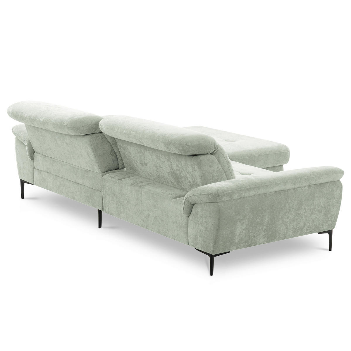 ECKSOFA  Webstoff Mintgrün  - Schwarz/Mintgrün, Design, Textil/Metall (268/195cm) - Livetastic