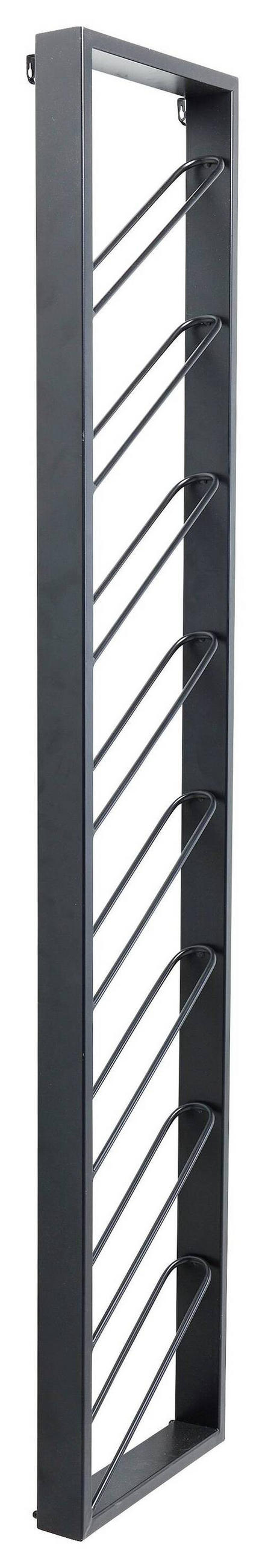 WEINREGAL 36/160/6 cm  - Schwarz, Design, Metall (36/160/6cm) - Kare-Design