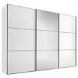 SCHWEBETÜRENSCHRANK  in Weiß  - Schwarz/Weiß, Glas/Holzwerkstoff (249/222/68cm) - Moderano