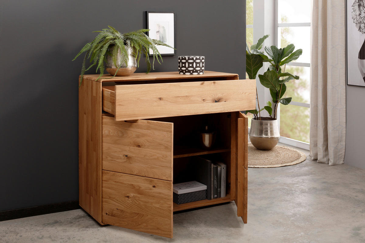 KOMMODE , 100/91/40 cm, 1 Schublade(n)  - Wildeiche, Design, Holz (100/91/40cm) - Livetastic