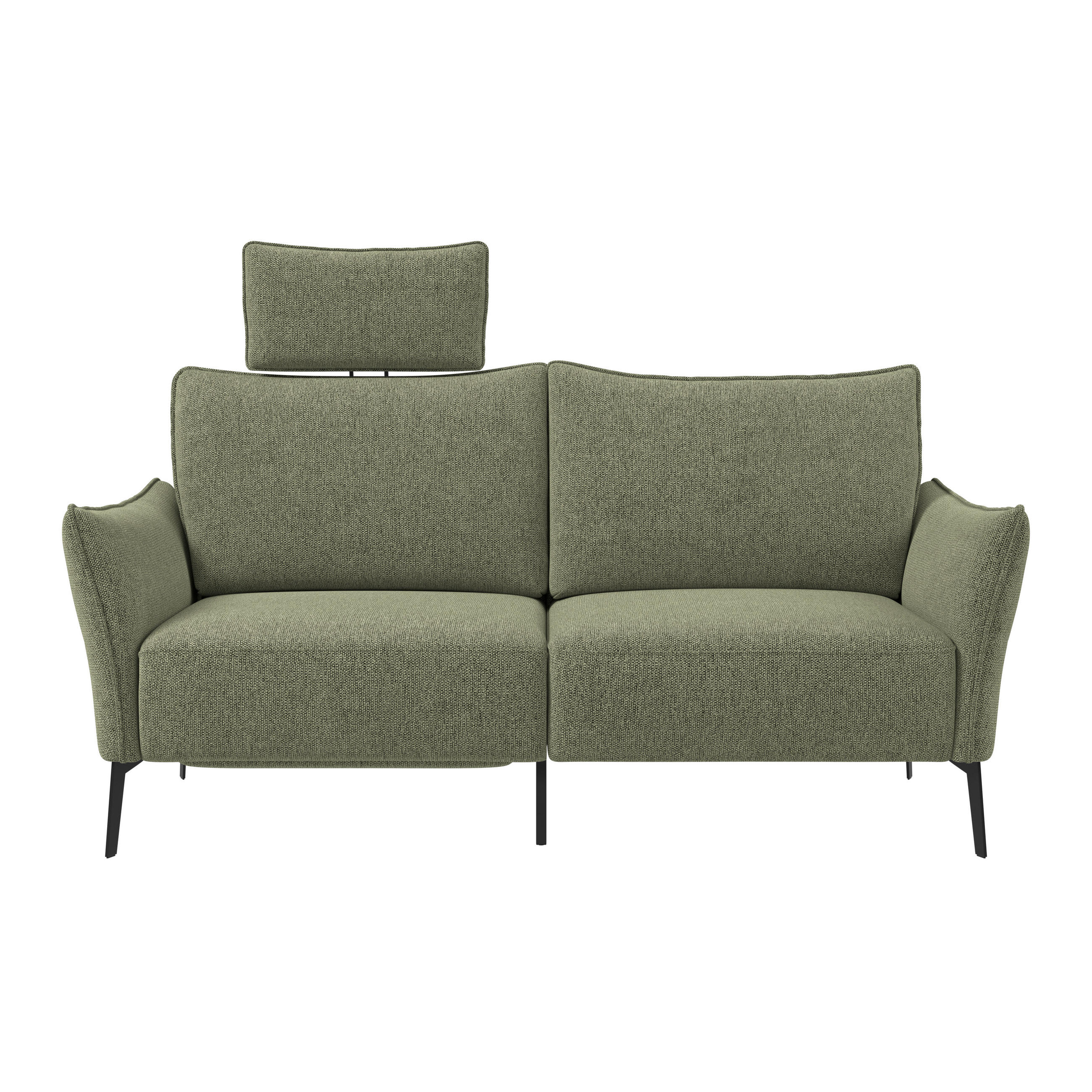 3-SITZER-SOFA Chenille Grün  - Schwarz/Grün, Konventionell, Textil/Metall (184/90/92cm) - Elegando